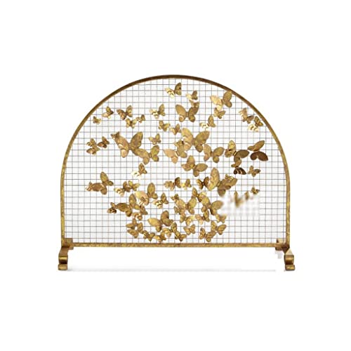 SFANIIX Kaminabdeckung aus Eisen, Kamin, Spark Spark Sclaine Fire Kamin Spark Screen Cover Screen Cover Screen mit Partition Net Golden von SFANIIX