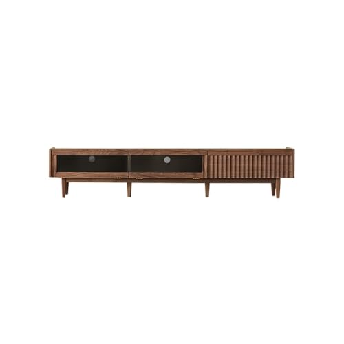SFANIIX Moderne Medienkonsole 210cm Rustikale Walnuss-Unterhaltungszentrum, Retro Wohnzimmer-Aufbewahrungsmöbel, Geeignet für Hotels und Wohnhäuser für Wohnzimmer Schlafzimmer von SFANIIX
