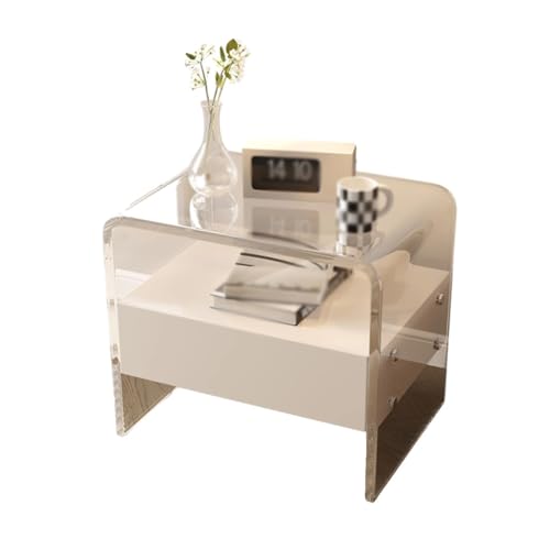 SFANIIX Moderne Nachttische Acryl Nachttisch Creme Stil Minimalistisch Schlafzimmer Schrank Kreativ Transparent Nachttisch Schlafzimmer Nachttisch von SFANIIX