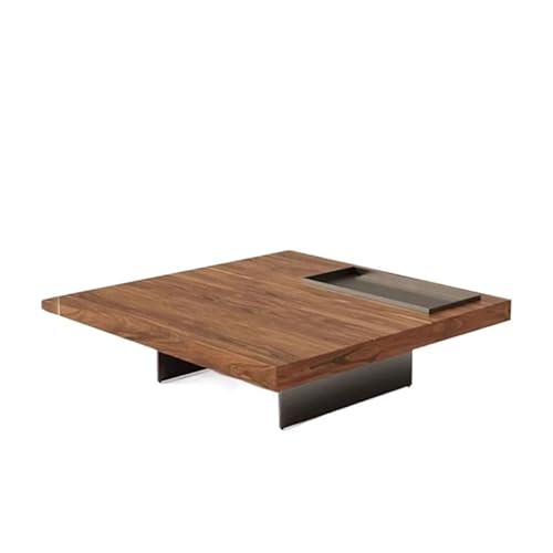 SFANIIX Moderner Mitteltisch Moderner minimalistischer quadratischer Couchtisch aus Massivholz mit Walnussholz Kaffee-Beistelltisch von SFANIIX