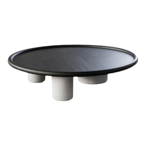 SFANIIX Moderner Mitteltisch Nordischer einfacher Couchtisch aus Massivholz, moderner runder, Terminaltisch, multifunktionale Möbel Kaffee-Beistelltisch von SFANIIX