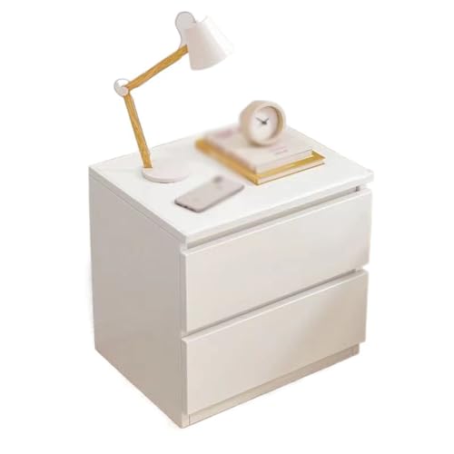 SFANIIX Moderner Nachttisch, einfacher Nachttisch, moderner einfacher Aufbewahrungsschrank, Doppelschublade-Design, kleines Schlafzimmer, Nachttisch, Schlafzimmer von SFANIIX