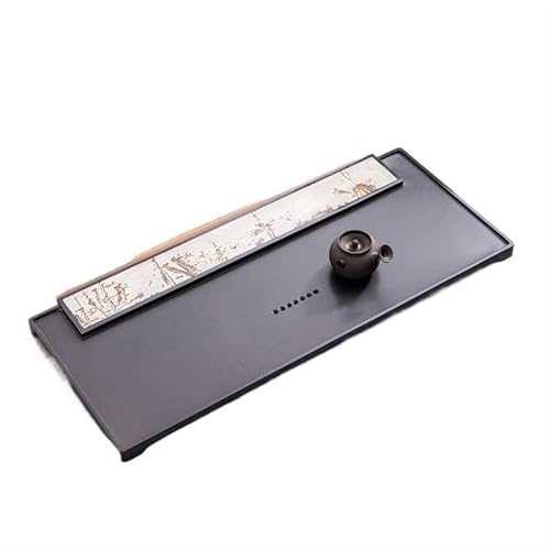 SFANIIX Teetablett Chinesisches Ebonit Teetablett Wohnzimmer für Zuhause Chinesische Malerei Steinteetisch Modernes Büro Großes Teetablett Serviertablett (70 * 30 * 3cm) von SFANIIX