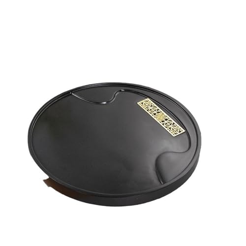 SFANIIX Teetablett Ebenholz Teetablett Home Wohnzimmer Tee aus Vollstein Meer Teetisch Kreatives Teeset Rundes Teetablett Serviertablett (45 * 45 * 3cm) von SFANIIX