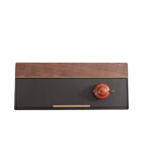 SFANIIX Teetablett Einfache Teetablett Massivholz Nussbaum Teeset Kung Fu for Home Modern Teetisch Stein for Home Serviertablett von SFANIIX