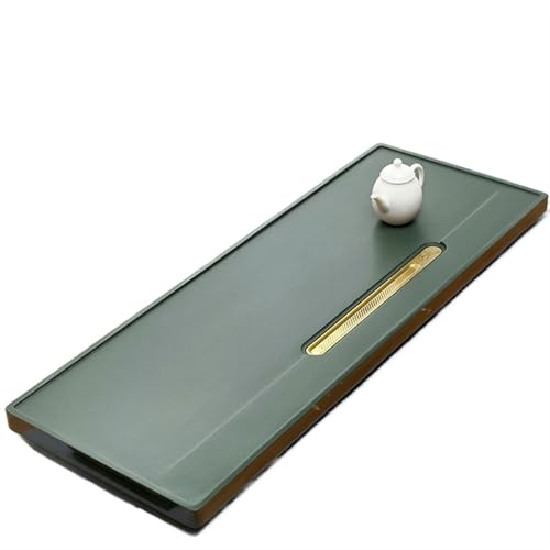 SFANIIX Teetablett Goldstone Teetablett Einfache und moderne Familie Tian Luo Grün Alle Stein Material Wohnzimmer Großer Teetisch Serviertablett (100 * 40 * 3cm) von SFANIIX