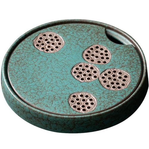 SFANIIX Teetablett Kreatives Design Große Runde Keramik Teetablett Kung Fu Teeset Übertopf für Teezeremonie Serviertablett von SFANIIX