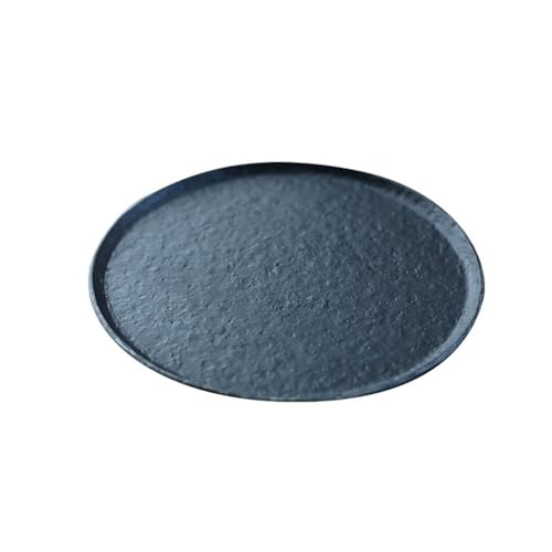 SFANIIX Teetablett Runder Wasserkocher aus geschmiedetem Eisen, Retro-Teetablett für den Heimgebrauch, Obsttablett aus Metall, Kung Fu Teeset Serviertablett von SFANIIX