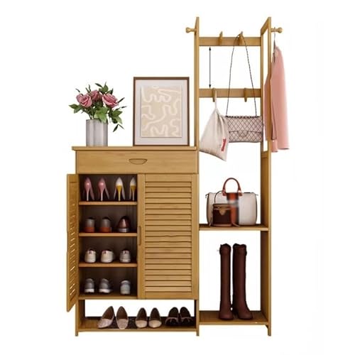 Schuhorganisatorregal Bambus Schuhaufbewahrungsschrank, Flur mit Schuhregal für Eingangsbereich, Schubladen und Aufbewahrungsschränke, für Foyer, Eingangsbereich, Flur Schuhregal für Eingangs(A) von SFANIIX