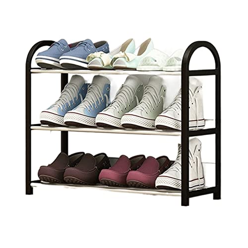 Schuhorganisatorregal Schuhregal Organisator Eingang Wardrobe Metallfrei stehendes Schuhregal Rack Lagerregal 3/4/5 Niedrigschuhregal, schwarz Schuhregal für Eingang(73cm) von SFANIIX