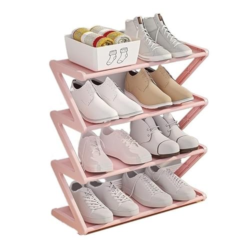 Schuhorganisatorregal Schuhregal mit 4 Ebenen, freistehender Schuhorganisator mit verdicktem Stahlrohr, multifunktionales Schuhregal für Eingangsbereich, Flur Schuhregal für Eingangsbereich(Pink l55cm Schuhorganisatorregal Schuhregal mit 4 Ebenen, freistehender Schuhorganisator mit verdicktem Stahlrohr, multifunktionales Schuhregal für Eingangsbereich, Flur Schuhregal für Eingangsbereich(Pink l55cm von SFANIIX