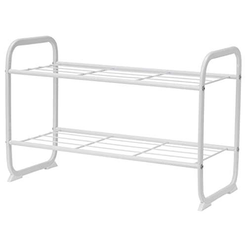 Schuhveranstalter Regal Stapelbar 2 Tier Schuhregal Stoff Schuhregal Stabile Lagerung Rack für Zuhause Eingang Schuhorganisation kann 3-6 Paare platziert werden Schuhregal für Eingang von SFANIIX