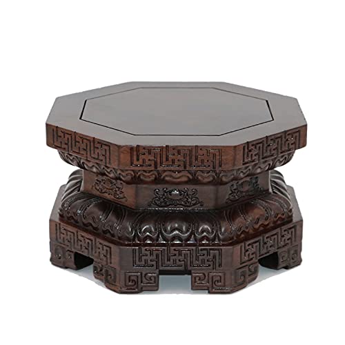 Sockel Buddha Statue Basis Plus Hohe Holz Achtseitige Sitz Vase Holzschnitzerei Display Tisch Steine Statue Dekoration Basis Pflanzen Display Basis(A) von SFANIIX
