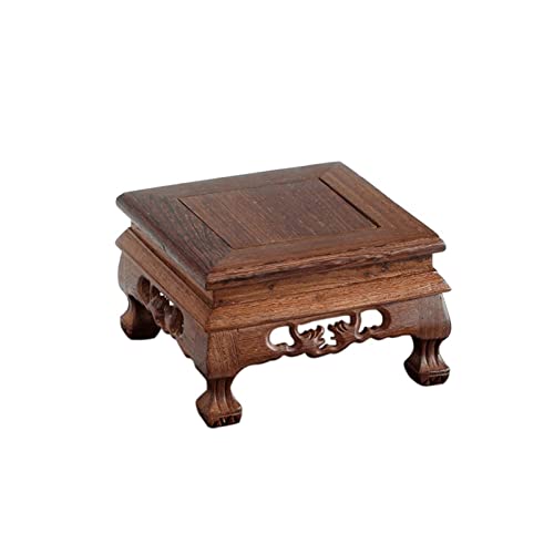 Sockel Holzschnitzerei Platz Vase Dekoration Basis Holz Blumentopf Halterung Buddha Statue Display Stand Pflanzen Display Basis(M) von SFANIIX