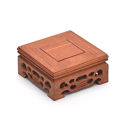 Sockel Massivholz Platz Basis Holzschnitzerei Display Stand Vase Pflanze Bonsai Basis Buddha Statue Handwerk Dekoration Teekanne Basis Pflanzen Display Basis(A) von SFANIIX