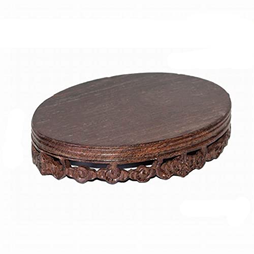 Sockel Oval Fuß Stein Statue Vase Bonsai Topffuß Blumenständer Dekoration Massivholz Tablett Pflanzen Display Basis(S) von SFANIIX