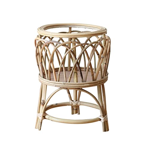 Sockel Rattan Pflanze Blume Ständer Boden Stehende hohe Bein Racks Wohnzimmer TV Schrank Balkon Garten Blume Topf Rack Pflanzen Display Basis(A) von SFANIIX