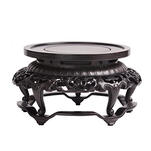 Sockel Runde Vase Ornament Basis Weihrauchbrenner Holz Schnitzerei dekorative Basis Bonsai kleine Blumentopfbasis Pflanzen Display Basis von SFANIIX