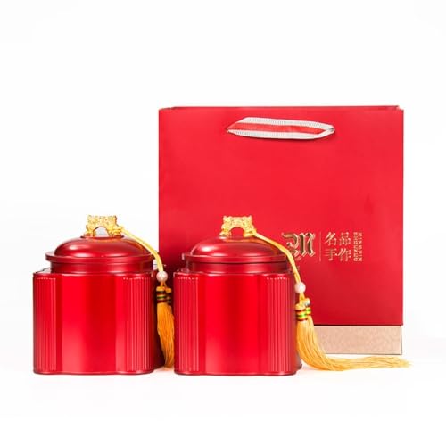 Stashpot Container Bulk Tee Lagerung Container Topf Haushalt Eisen Box Dose Versiegelte Topf Retro Chinesischen Tee Set Doppel Dose Geschenkbox Set Vintage Vorratsdosen(A) von SFANIIX