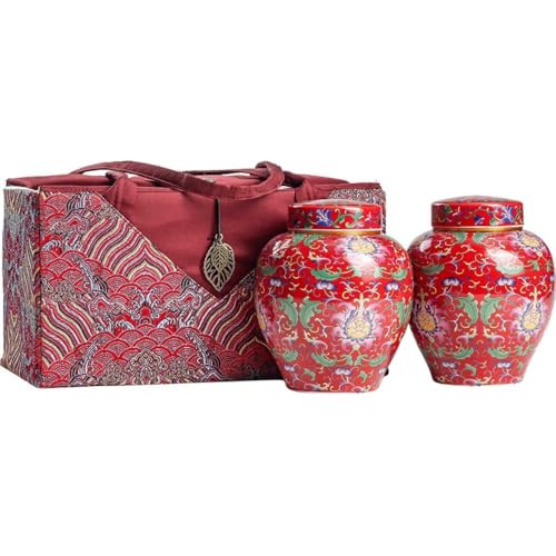 Stashpotbehälter Emaille Porzellan Topf Bulk Tee Lagerung Container Topf Große Versiegelte Topf Leeren Topf Tee Set Doppel Topf Geschenkbox Set Vintage Vorratsgläser von SFANIIX