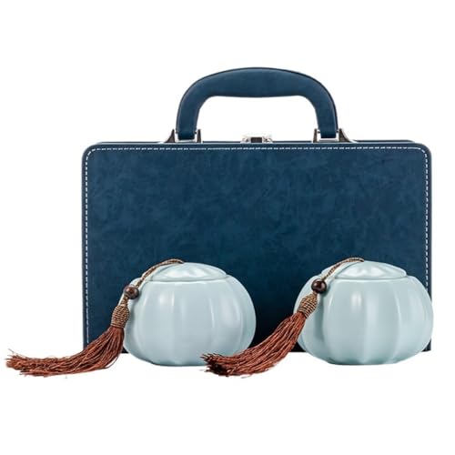 Stashpotcontainer Bulk Tee Lagerung Topf Haushalt Runde Topf Tee Lagerung Topf Kleine Keramik Siegelglas Tee Set Doppeltopf Geschenkbox Set Vintage Vorratsgläser von SFANIIX