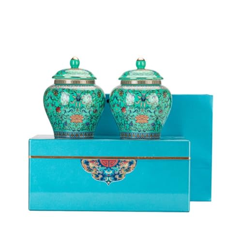 Stashpotcontainer Emaille Porzellan Topf Haushalt Lose Tee Lagerung Behälter Topf Verschlossen Lagerung Topf Retro Tee Set Doppel Topf Geschenkbox Set Vintage Vorratsgläser von SFANIIX