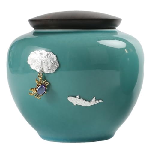 Stashpotcontainer Kreative Farbe Keramik Bulk Tee Lagerung Behälter Topf mit Deckel Keramik Topf versiegelt Topf Retro Teeservice Einzeltopf Vintage Vorratsgläser(A) von SFANIIX