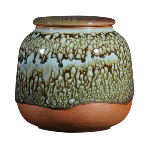 Stashpotcontainer Reine handgemachte Masse Teekanne Keramik kleine versiegelte Glas Retro Chinesische Handwerk Ornamente Einzeltopf Tee-Set Vintage Vorratsgläser von SFANIIX