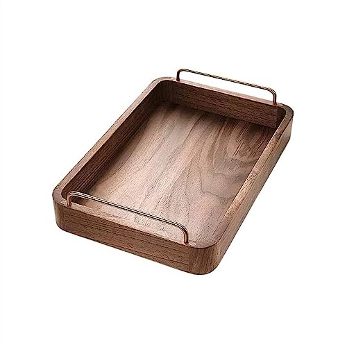 Tablett Haushalt Kaffee Nachmittagstee Geschirr Tablett Holz Rechteckig Multifunktions Ablagefach Snackschale (Größe : L) von SFANIIX