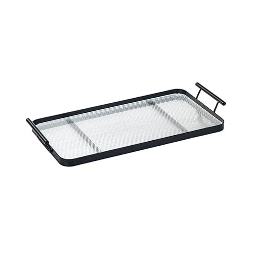Tablett Haushalt Tablett Rechteckiges Tablett Obst Dessert Eisen Tablett Nachmittagstee Tee Tasse Teeblatt Snackschal(M) von SFANIIX