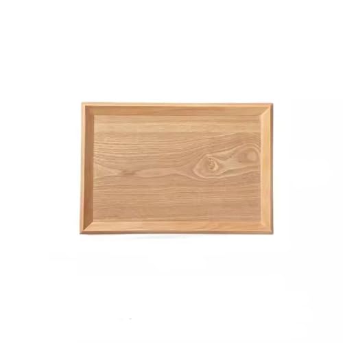 Tablett Holzpalette im chinesischen Stil Rechteckige flache Palette Haushalt Holz Tee Obstkuchen Dessert Kaffee Ablagefach Snackschale(Size:B) von SFANIIX
