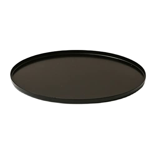 Tablett Licht Luxus Metall Runde Schublade Vintage Schwarz Tablett Lager Kaffee Shop Service Tablett Dekoratives Tablett Snackschale (Größe : M) von SFANIIX