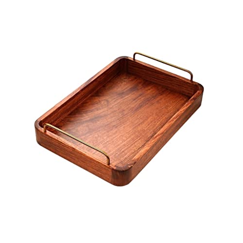 Tablett Moderne Schublade mit Metallgriffen Frühstück Tablett dekorative Zentrum Dekor rechteckigen Couchtisch Tablett Snackschale(Size:S) von SFANIIX