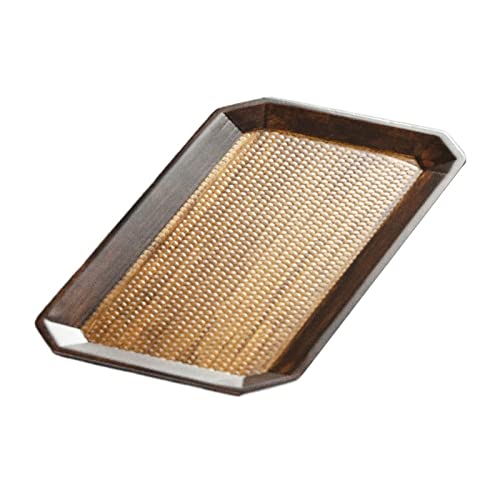 Tablett Modernes dekoratives Tablett Einschichtiges chinesisches Zen-Tablett aus Holz Teeservice Tablett für Tischservice Couchtischaufbewahrung Snackschale (Größe : A) von SFANIIX