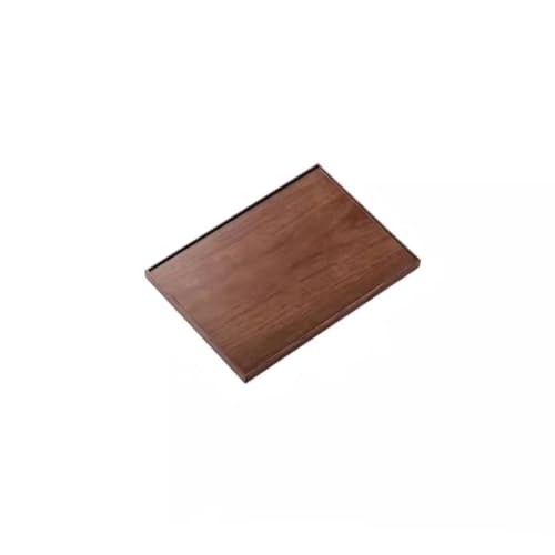 Tablett Schwarz Walnuss Haushalt Rechteckig Massivholz Tablett Modern Restaurant Nachmittagstee Teeblatt Snackschale(Size:A) von SFANIIX