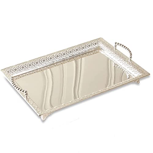 Tablett Versorgung Metalltablett Mit Griff Tablett Rechteckig Weinteller Tee Kaffee Oder Frühstück Obst Snackschale Tablett Versorgung Metalltablett Mit Griff Tablett Rechteckig Weinteller Tee Kaffee Oder Frühstück Obst Snackschale von SFANIIX