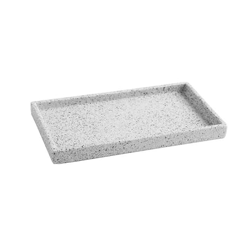 Tablett Vintage Granit Keramik Tablett Schmuck Aromatherapie Tablett Ablagefach Badezimmer Ablagefach Wohnzimmer Desktop Schublade Snackschal(B) von SFANIIX