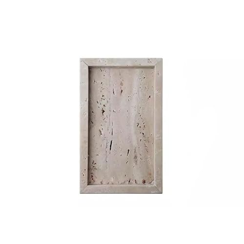 Tablett Wabi-Sabi-Stil gelb Travertin dekoratives Tablett Obstschale Aufbewahrungsbox Home Wohnzimmer Couchtisch Tablett Snackschale(S) von SFANIIX