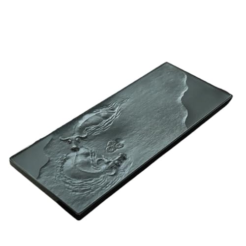 Teetablett Schwarzes Ebenholz Teetablett Chinesisches Teetablett für den Heimgebrauch Großer Entwässerungsteetisch Tian Luo Grünes Steinteetablett kleines Serviertablett (70*30*3cm) von SFANIIX