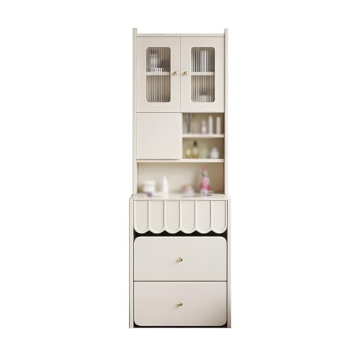 Vanity Schreibtisch Französisch Cremefarben Massivholz Frisiertisch, Aufbewahrungsschrank Frisiertisch, Moderner Schlafzimmer Schminktisch Schlafzimmer Schminktisch von SFANIIX