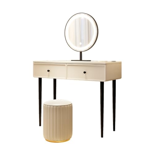 Vanity Schreibtisch Leichter Luxus Frisiertisch, Schlafzimmer Creme Stil Frisiertisch, Kleiner Nachttisch mit Schminkspiegel Schlafzimmer Schminktisch Vanity Schreibtisch Leichter Luxus Frisiertisch, Schlafzimmer Creme Stil Frisiertisch, Kleiner Nachttisch mit Schminkspiegel Schlafzimmer Schminktisch von SFANIIX