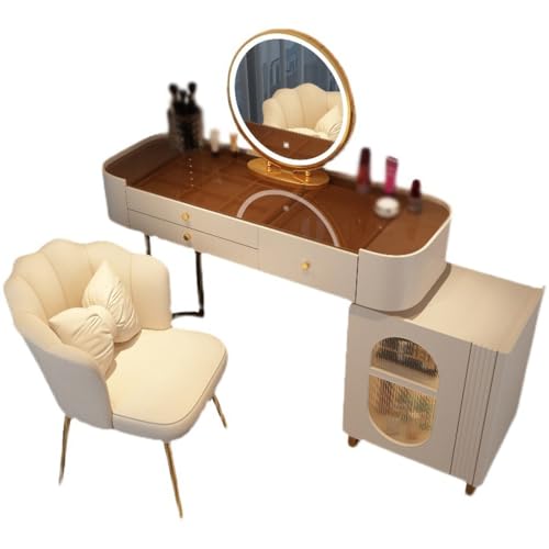 Vanity Schreibtisch Leichter Luxus Frisiertisch, moderner Tisch für kleines Schlafzimmer, Aufbewahrungsschrank für Home Schminktisch Schlafzimmer Schminktisch von SFANIIX