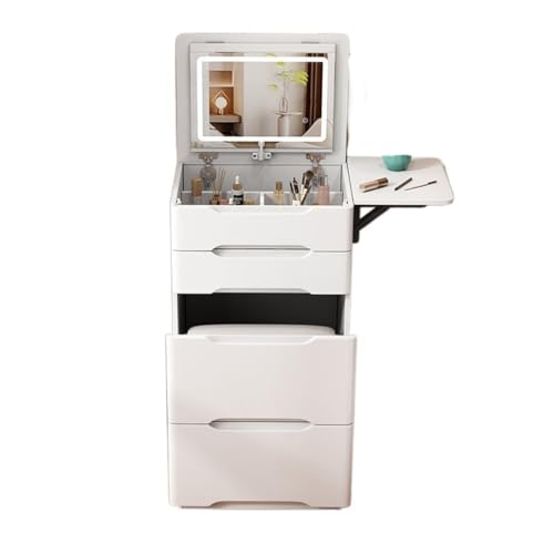 Vanity Schreibtisch Schlafzimmer-Schminktisch Kleiner Nachttisch mit Universalrollen, Multifunktionaler Nachttisch Schlafzimmer Schminktisch von SFANIIX