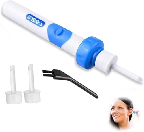 SFCOEABR Oroclear Ohrenschmalz-Sauger, Podomax Oroclear Ohrenschmalz-Reiniger, Entferner Sauger, Sicheres Und Weiches Ear Cleaner, Mit 2 Waschbaren Ersatzköpfen Und Batterie von SFCOEABR