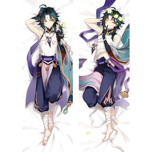 SFHCOISM Dakimakura Body Pillow Anime Kissenbezug Kissenhülle Genshin Impact Xiao A04, Pillowcase Doppelseitige Seitenschläf Umarmungskissen Bezug Dekorative Zierkissenbezug von SFHCOISM