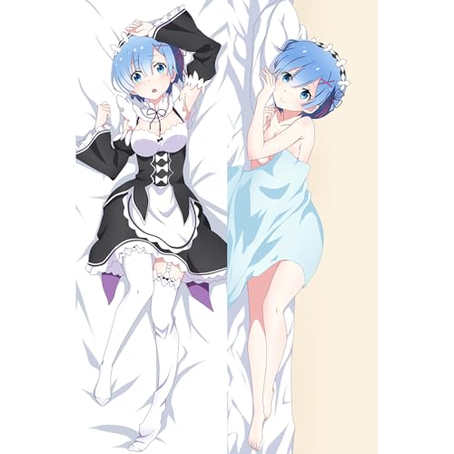 SFHCOISM Dakimakura Body Pillow Anime Kissenbezug Kissenhülle Re Zero Rem A03, Pillowcase Doppelseitige Seitenschläf Umarmungskissen Bezug Dekorative Zierkissenbezug,60x180 cm(23.6x70.8 Zoll)-2WT von SFHCOISM