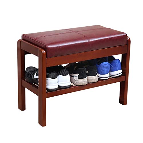 SFHDFLUQ Home Mall - Schuhbank aus Holz, einstöckiges Schuhregal mit PU-Kissen, for den Eingangsbereich im Flur, 5 Farben, 4(#1,50x30x45cm) von SFHDFLUQ