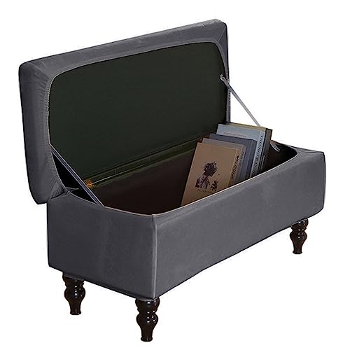 SFHDFLUQ Ottomane Schonbezug Hockerbezug, Stretch rechteckiger Ottoman klappbarer Möbelschutz, Spandex-Jacquard mit elastischem Boden, Fußhocker-Schutzbezüge(Q,120-160cm) von SFHDFLUQ