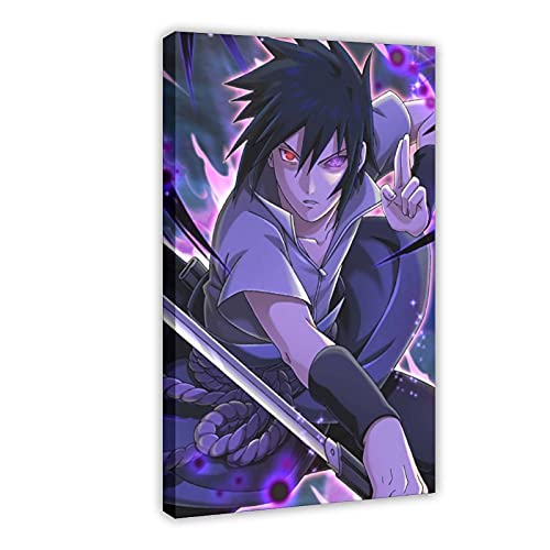 Anime Naruto Sasuke Leinwandposter Schlafzimmer Dekor Sport Landschaft Büro Zimmer Dekor Geschenk 60 × 90 cm Rahmen-Stil 1 von SFHYT