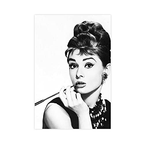 Fotodruck Audrey Hepburn Portrait Leinwand Poster Wandkunst Dekor Druck Bild Gemälde für Wohnzimmer Schlafzimmer Dekoration 50 × 75 cm ohne Rahmen style1 von SFHYT